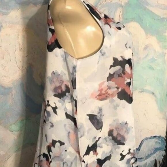 Jessica London L Blue Floral Tunic Top - Picture 4 of 4